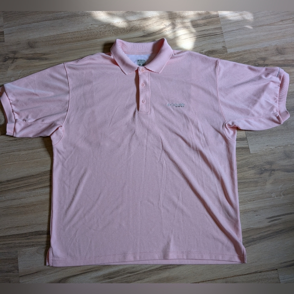 Columbia PFG Performance Fishing Gear Mens XL Polo Shirt Pink